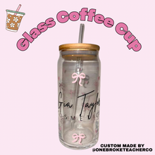 Load image into Gallery viewer, Glass Coffee Cup (Ships 12/4 - 12/10)