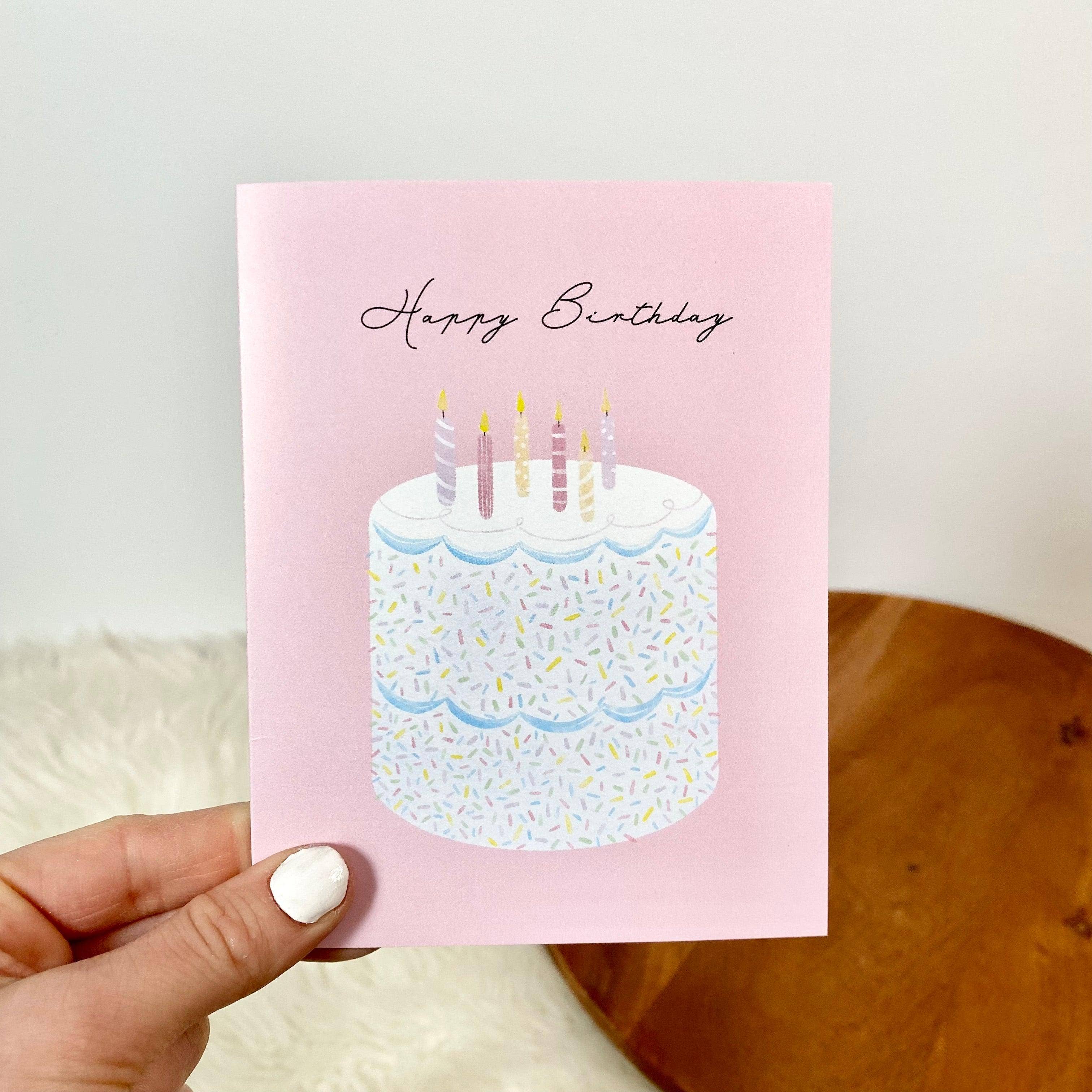 Happy Birthday Elegant Cake Birthday Card