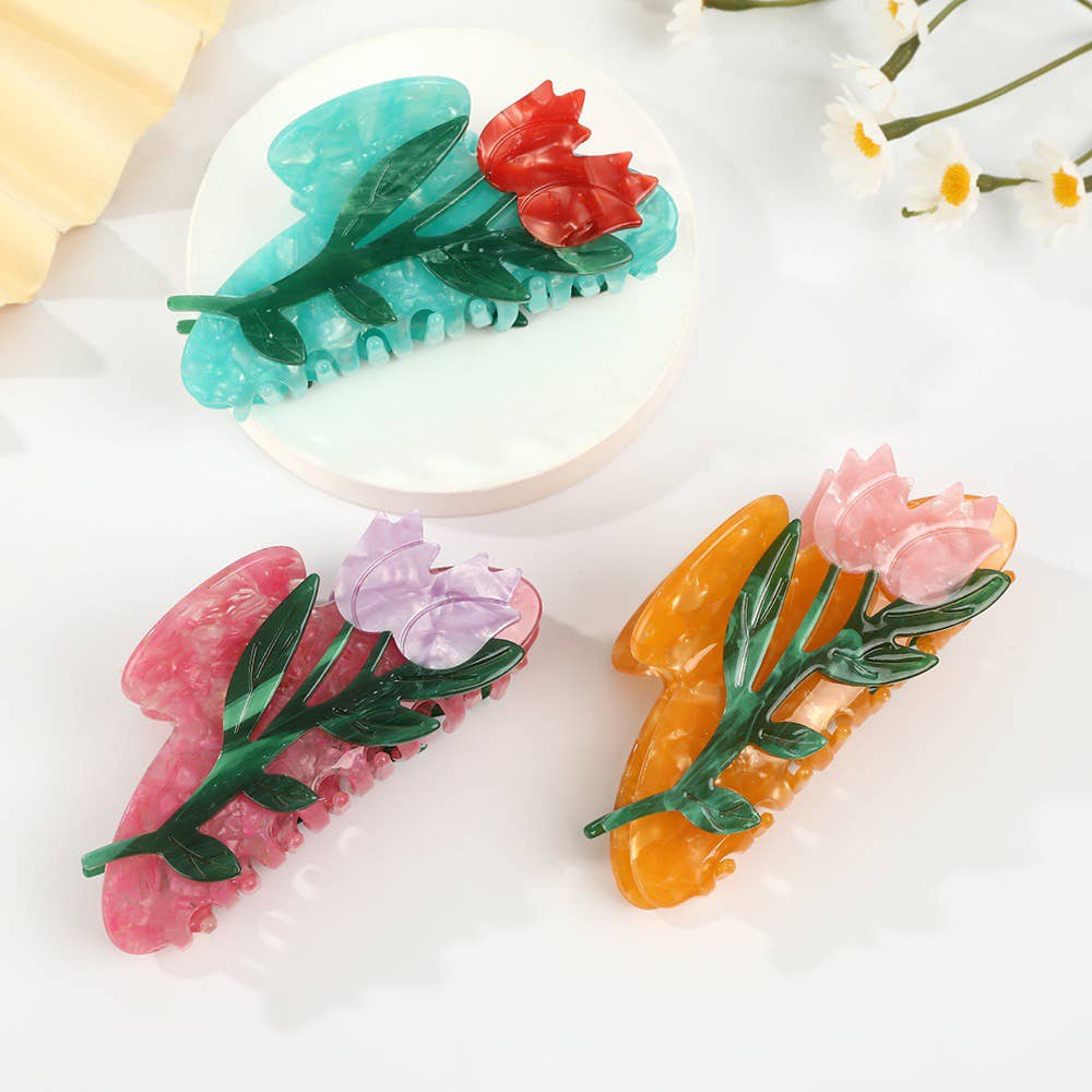 Tulip Acetate Claw Clip