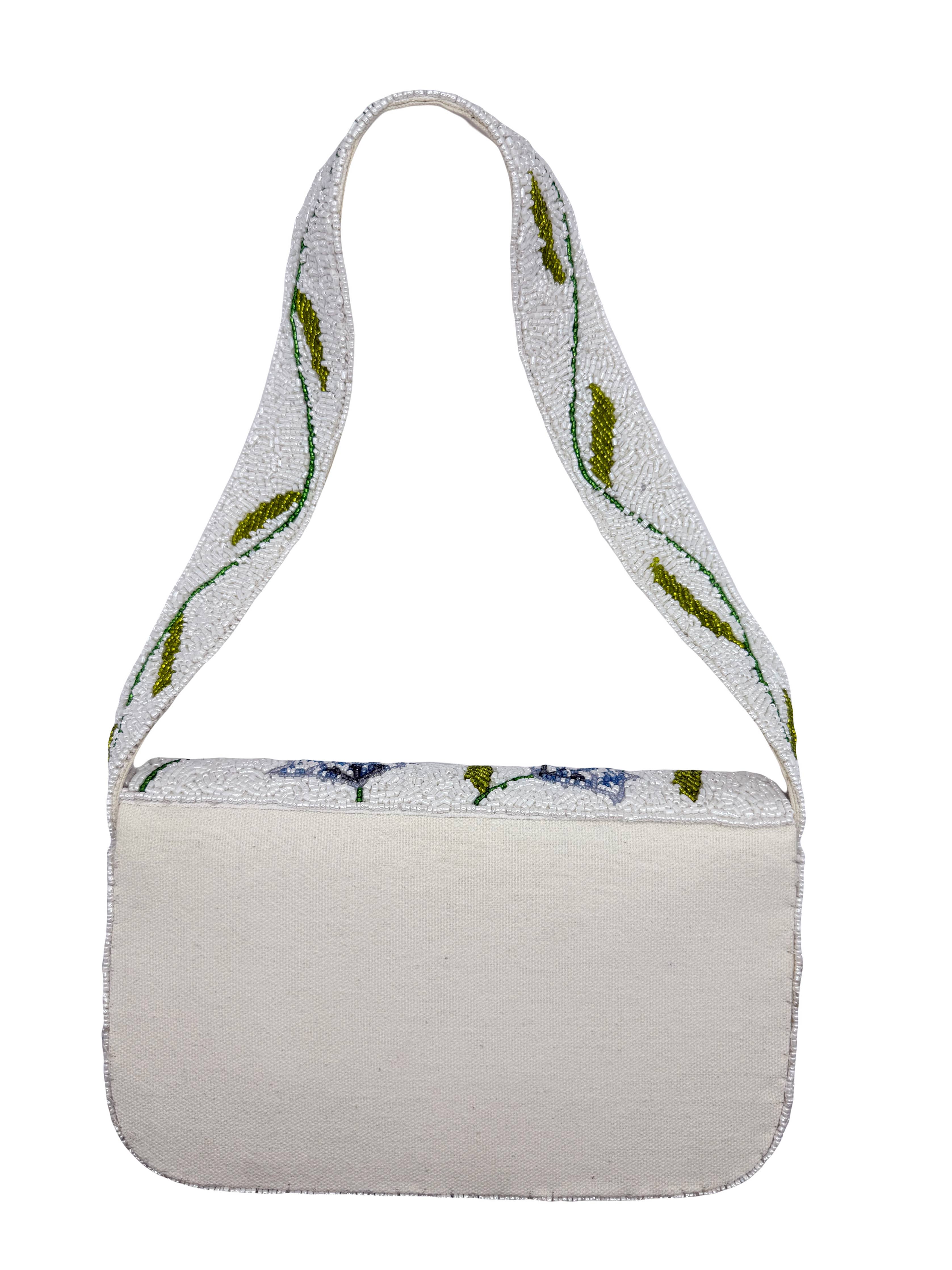Hydranges Beaded Shoulder Bag