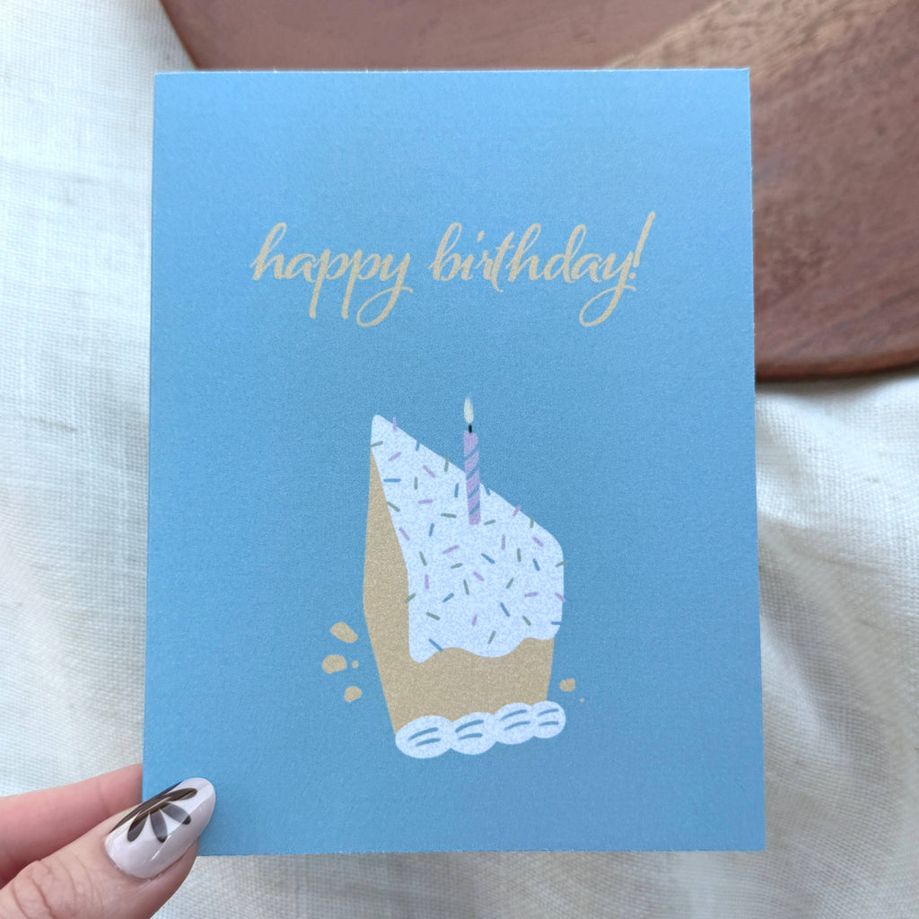 Happy Birthday Cake Slice Greeting Card