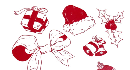 "Merry Christmas" Red Christmas Icons Card