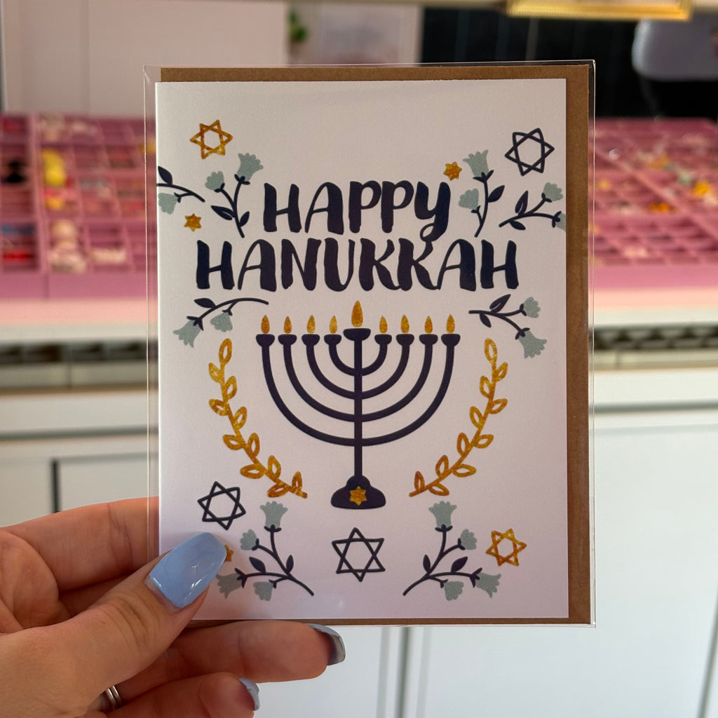 "Happy Hanukkah" Star of David Holiday Greeting Card