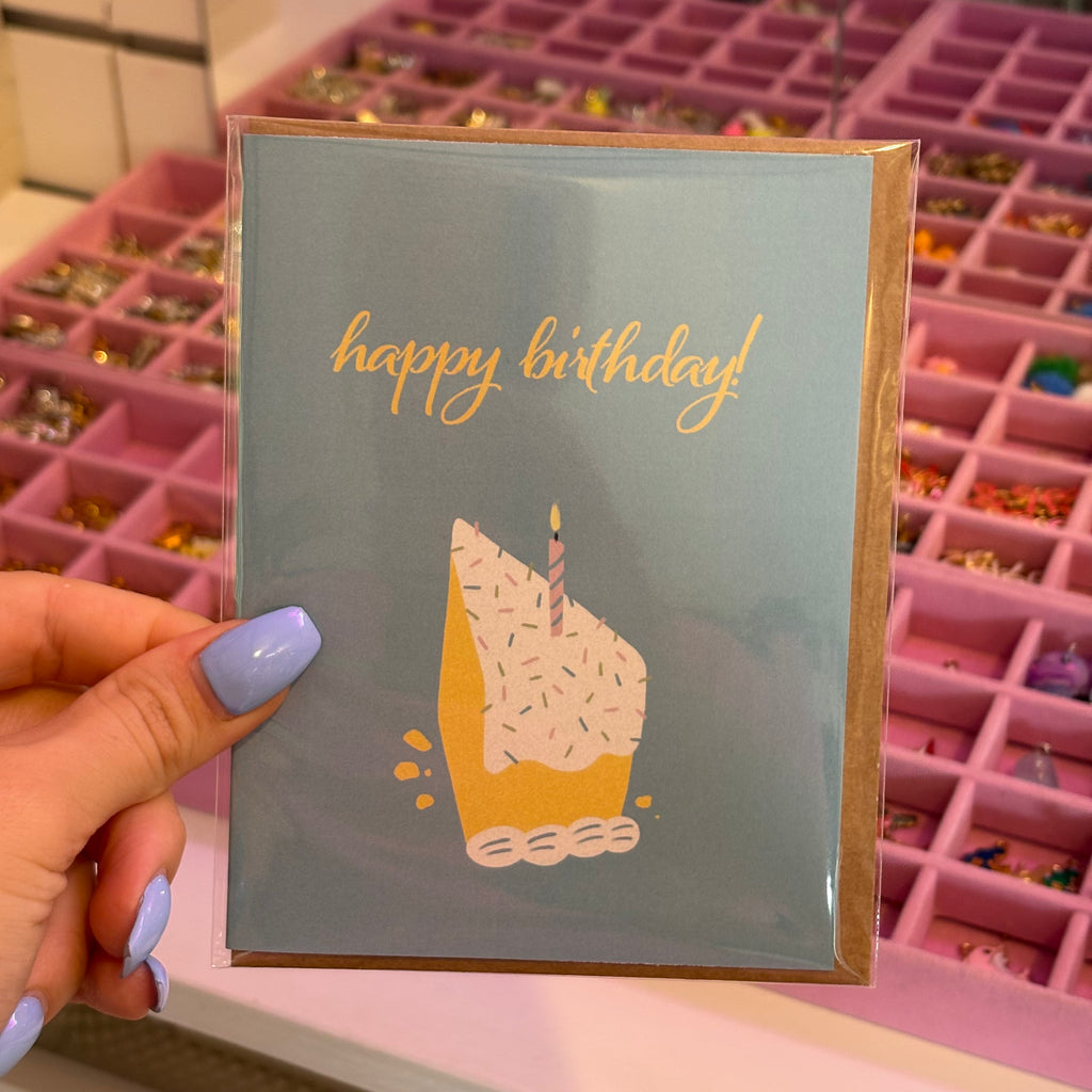 Happy Birthday Cake Slice Greeting Card