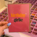 Birthday Girlie Pink Text Greeting Card