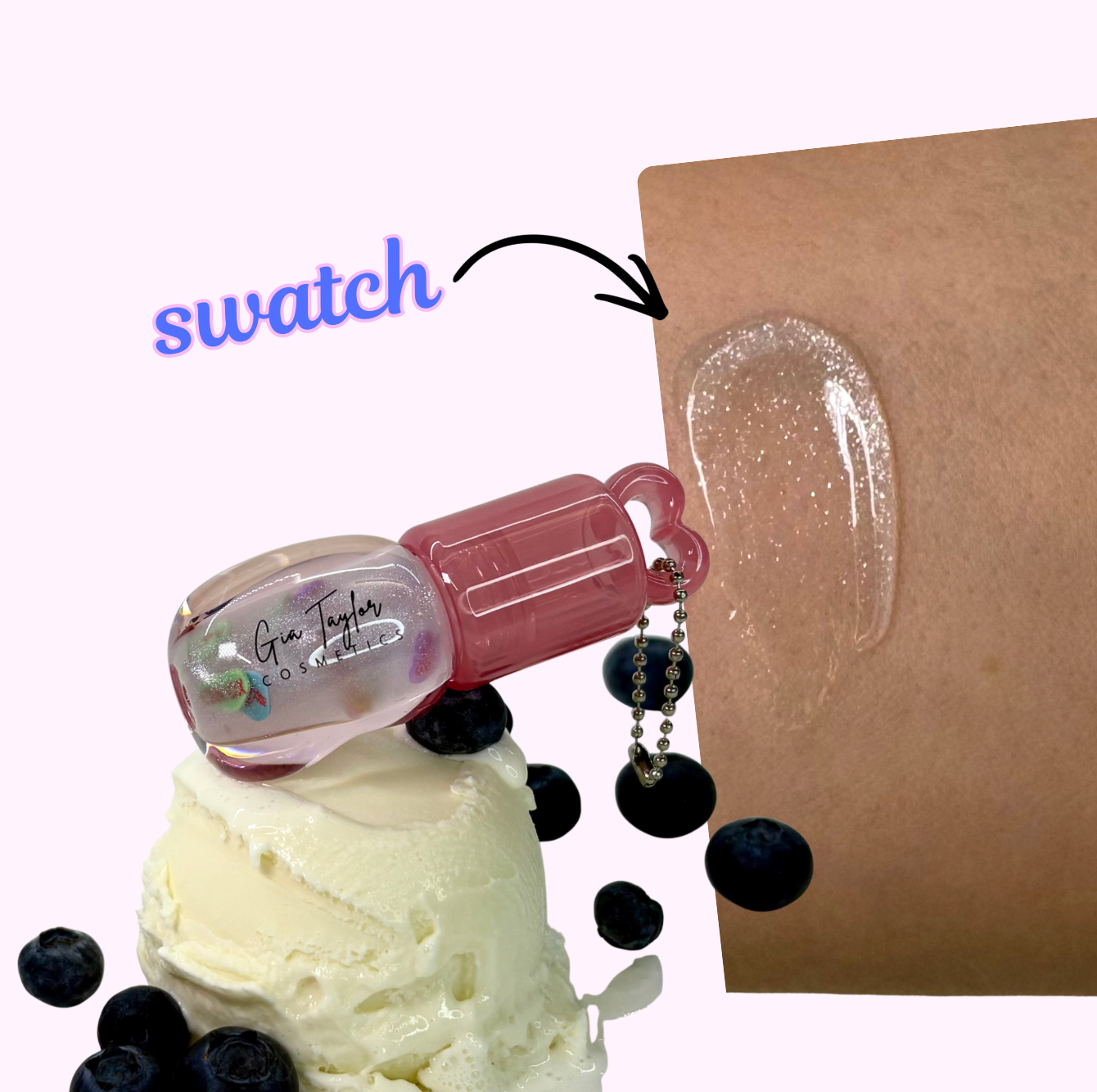 Blueberry Vanilla Valentines Gloss Keychain