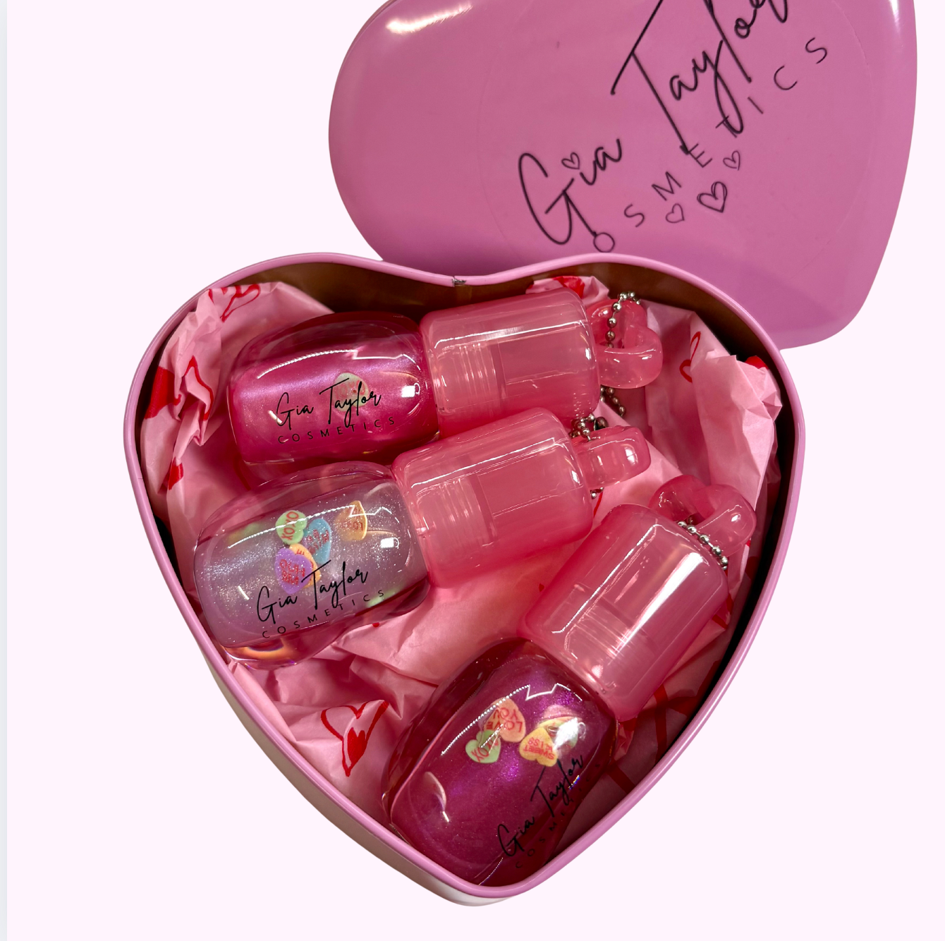 2026 Valentines Keychain Gloss Set (Gift Tin Optional)
