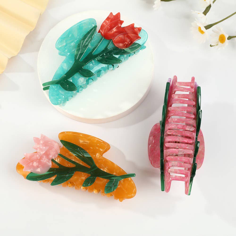 Tulip Acetate Claw Clip