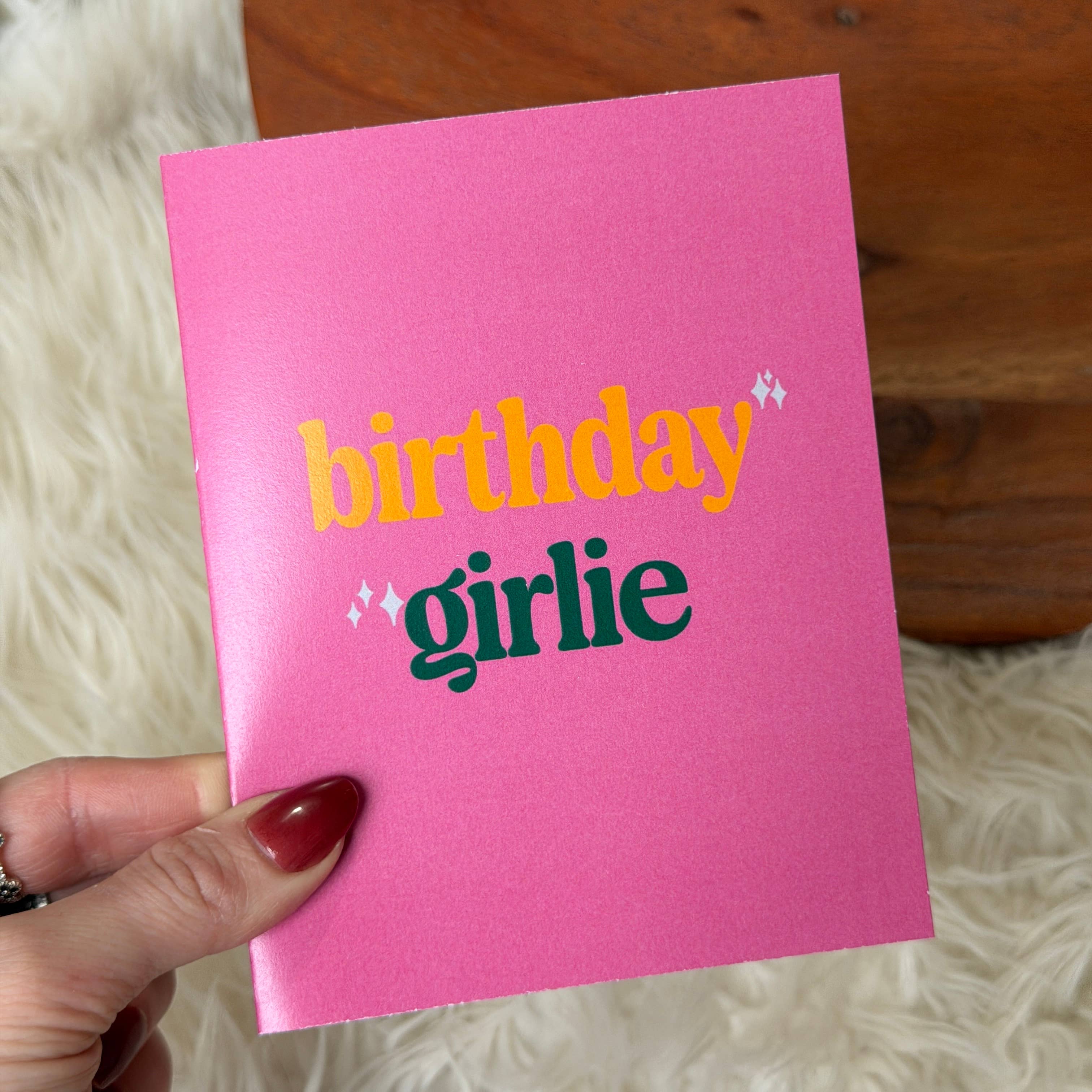 Birthday Girlie Pink Text Greeting Card